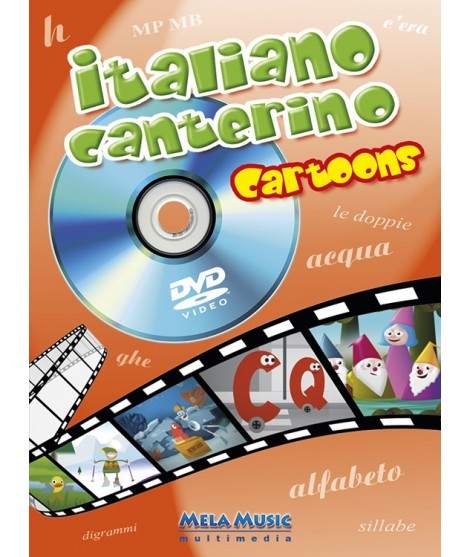 ITALIANO CANTERINO CARTOONS - libro poster + dvd